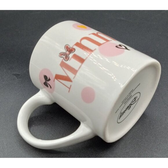 Disney Minnie Mouse Ceramic Coffee Cup White Pink Drinking Mug Hearts Polka Dot - Picture 15 of 16
